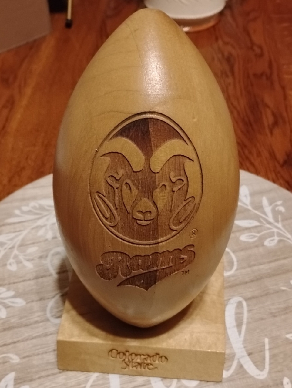 P-044 Colorado State Rams Laser Engraved Solid Mini Football